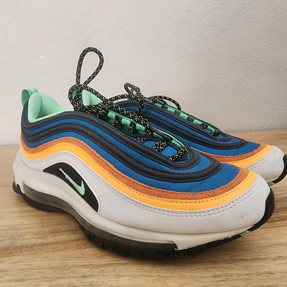 Nike Mens Air Max 97 Trainer Shoes Sneakers CZ7868-300 Green Abyss Black Size 8